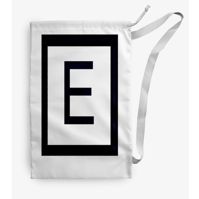 Modern Monogram Laundry Bag - 18" x 29" - White/Black