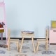preview thumbnail 11 of 12, Qaba 3-Piece Set Kids Wooden Table Chairs Easy to Clean Gift for Boys Girls Toddlers Age 3 to 8 Years Old