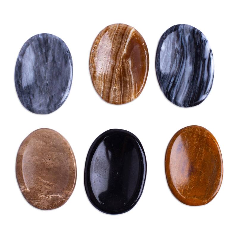 Novica Handmade Serenity Amulet Stress-Relieving Stones (Pair)