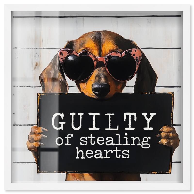 Guilty of Stealing Hearts Shadowbox by Art Remedy - White - 30" x 30"