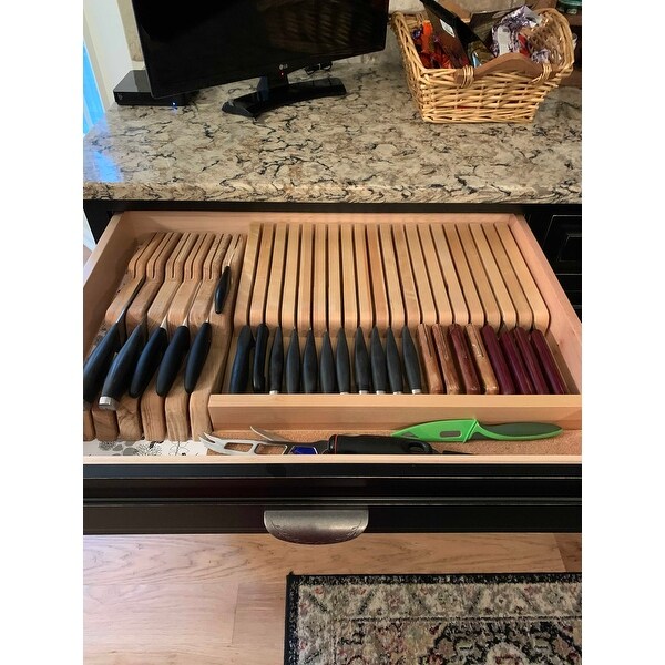 Shop Rev A Shelf Cut To Size Trimmable Insert Wood Knife Organizer