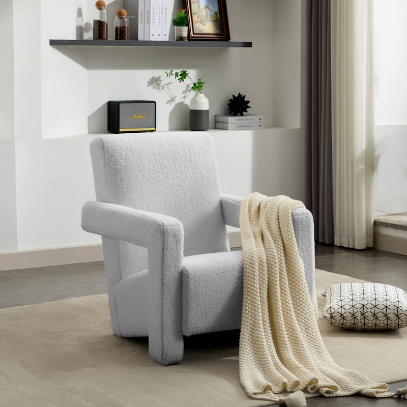 Sherpa Adirondack Chair for Living Room, Upholstered Accent Chair