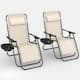 Homall Patio Zero Gravity Chair Lawn Lounge Chair with Pillow Set of 2 - Beige