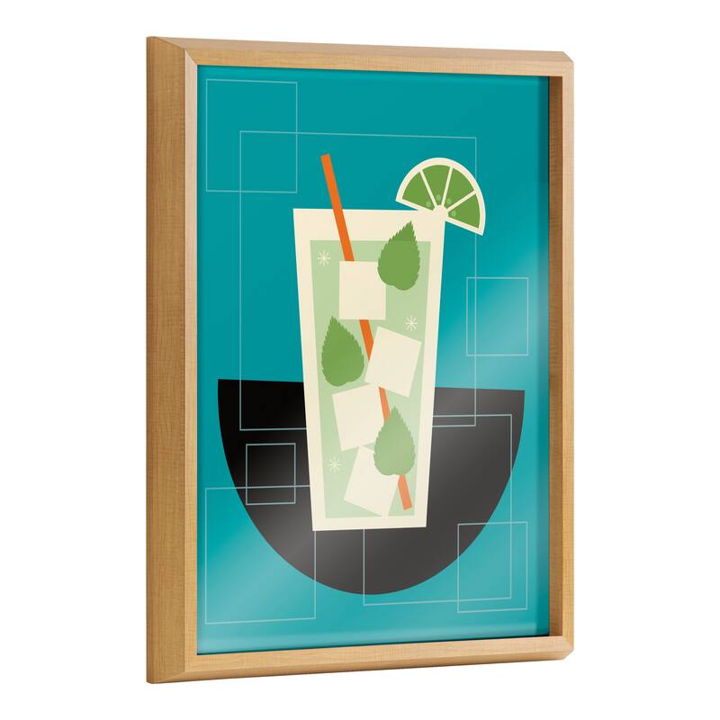 Kate and Laurel Blake Mojito Framed Printed Glass by Amber Leaders Designs - 16x20 - Plastic - Natural