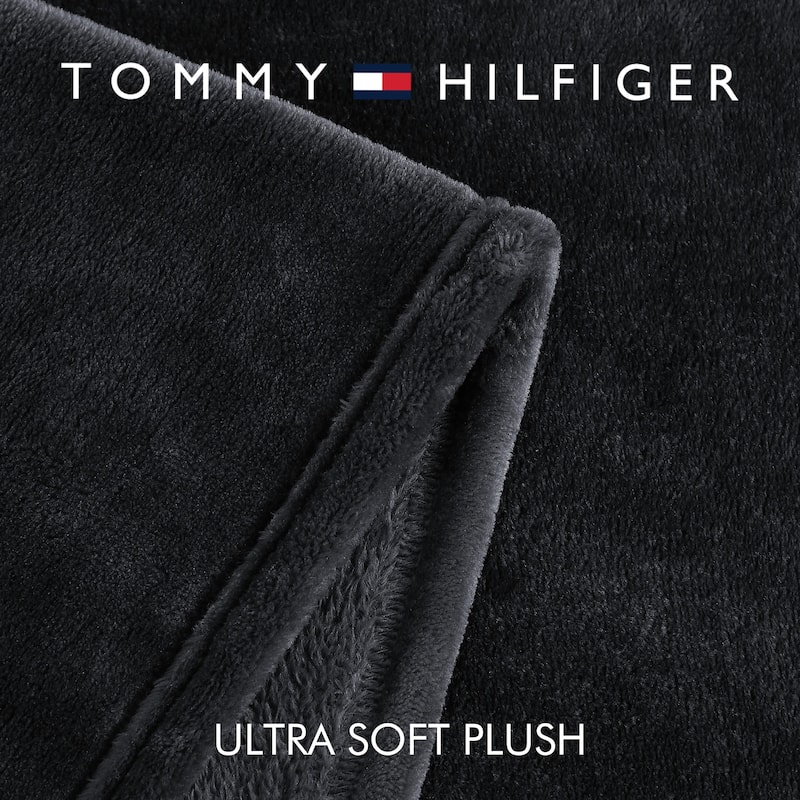 Tommy Hilfiger Solid Ultra Soft Plush Reversible Blanket