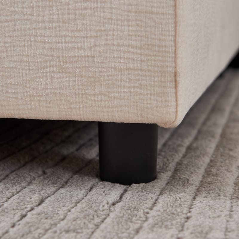 Armless Super Soft Chenille Modular Sofa Design, Single Seater + Ottoman