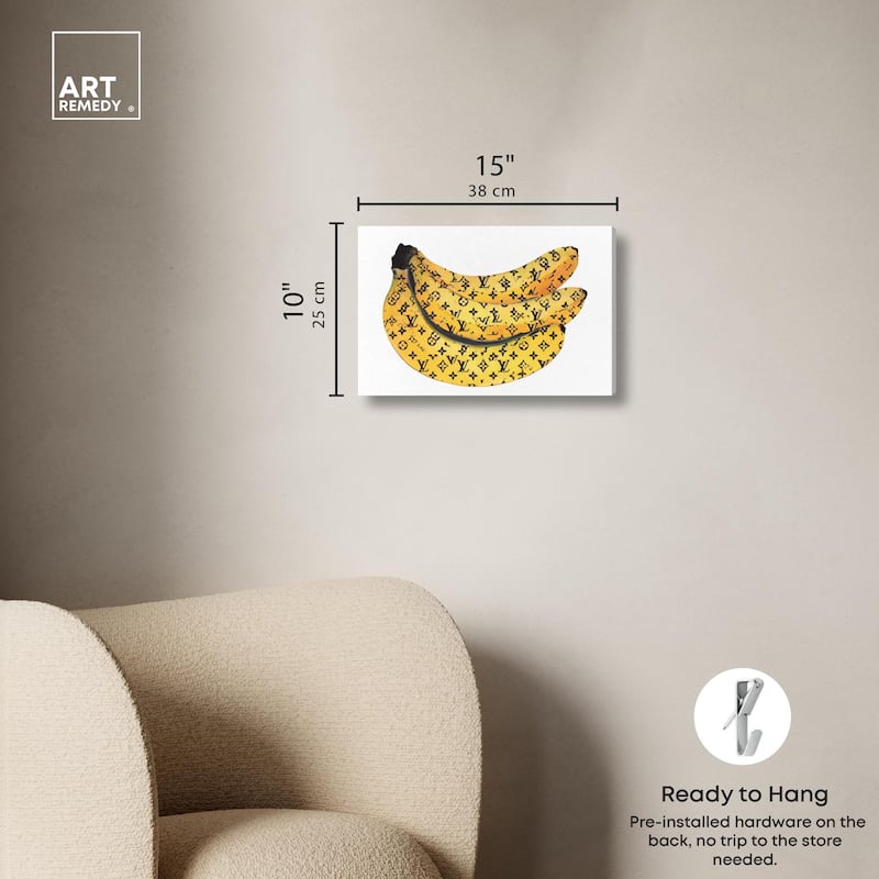 Fashion Bananas Canvas by Art Remedy, Gallery Wrapped