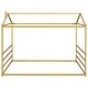 preview thumbnail 9 of 20, Modern Simple Queen Size Metal House Shape Platform Bed Floor Bed Frame for Kids Teens Adults, Space-Saving, Easy Assembly
