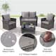 6-Pieces Aluminum Patio Furniture Set, Modern Metal Outdoor ...