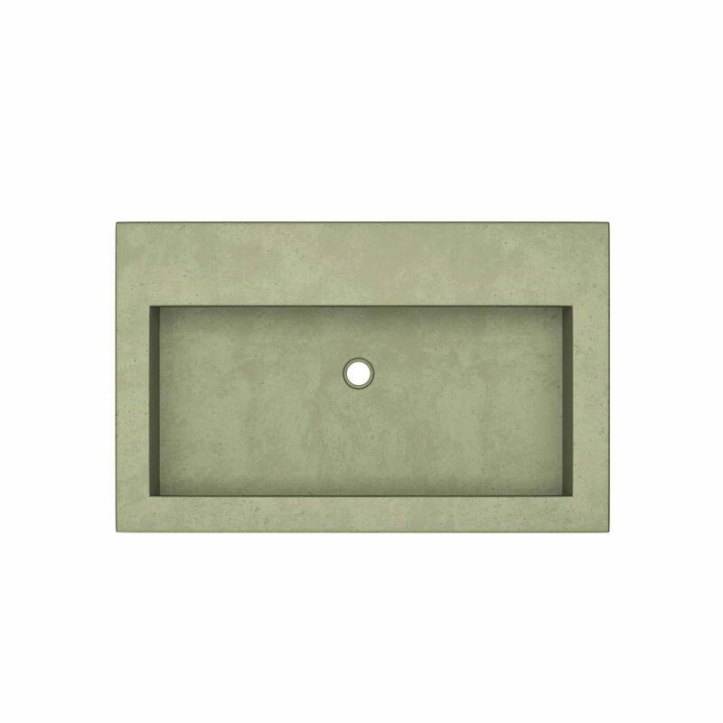 30" NativeStone Trough Drop-in Rectangular Bathroom Sink