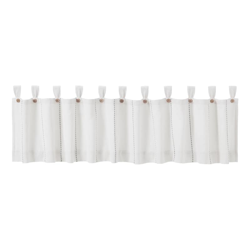Stitched Burlap White Valance 16x90 - M