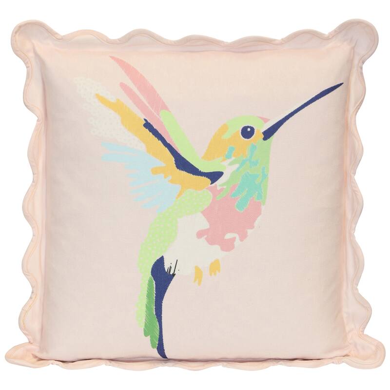 StyleCraft Tamara Day for StyleCraft Hummingbird Pillow - Right Facing - 22" x 22" - Blush Pink