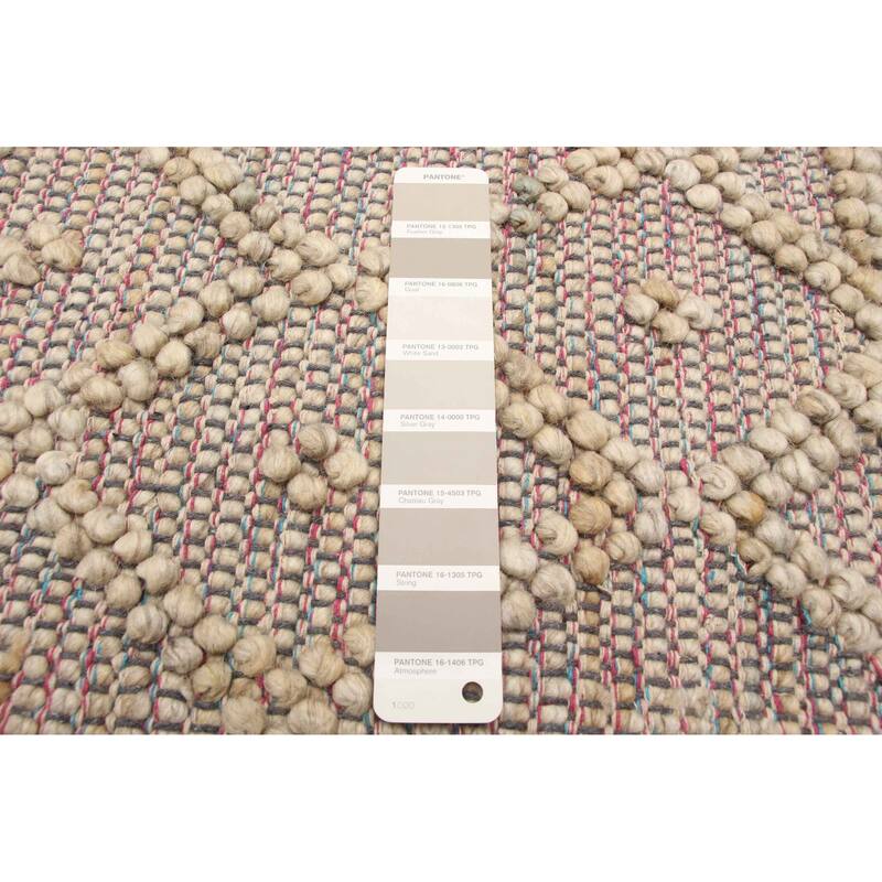 ECARPETGALLERY Braid weave Sienna Grey Wool Rug - 5'0 x 8'2