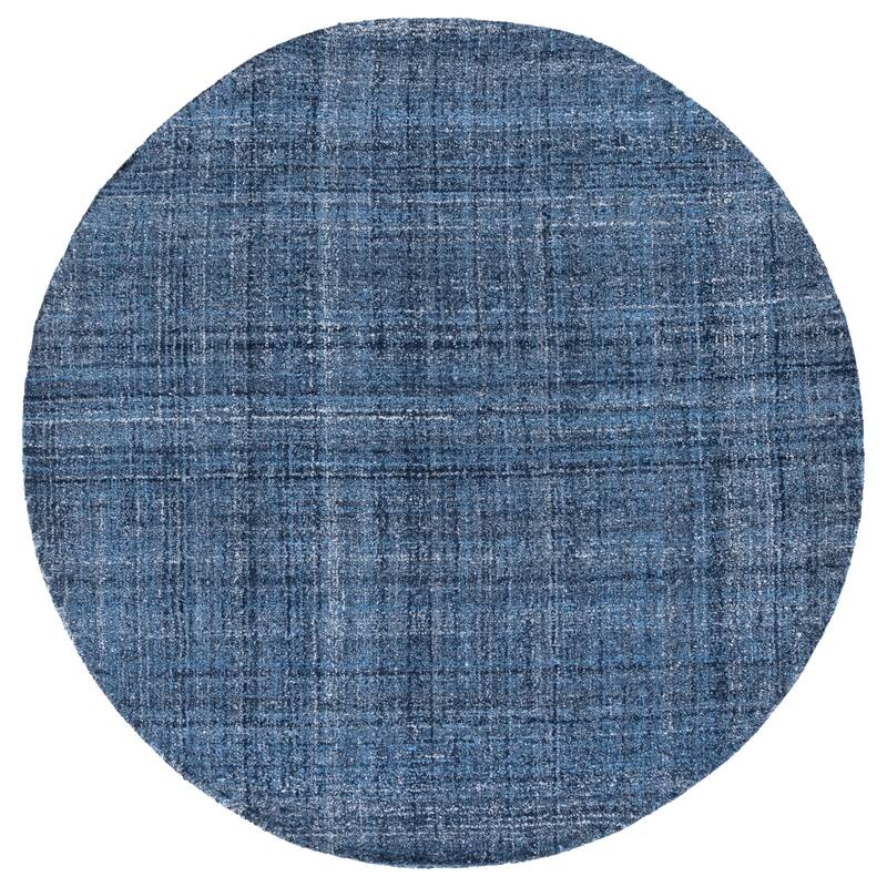 SAFAVIEH Handmade Abstract Cliff Rug - 6' Round - Navy/Black