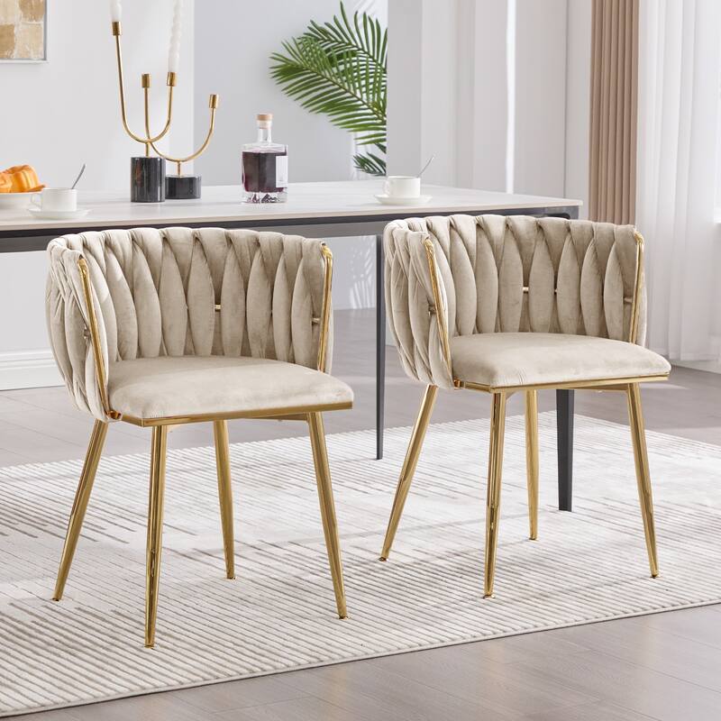 Makeup Chair, Home Backrest Light Luxury Dining Chair, Balcony Table Edge Chair (set of 2)