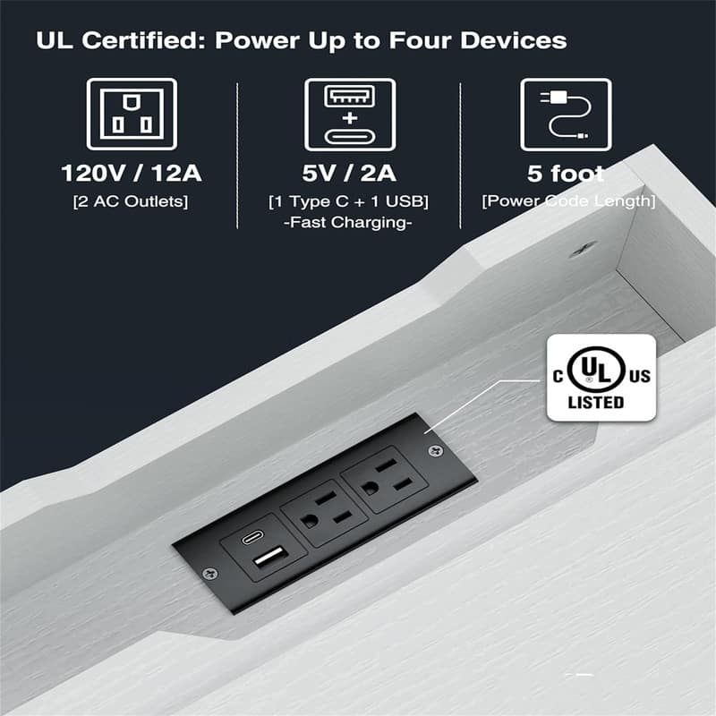 Side Table with Charging Station