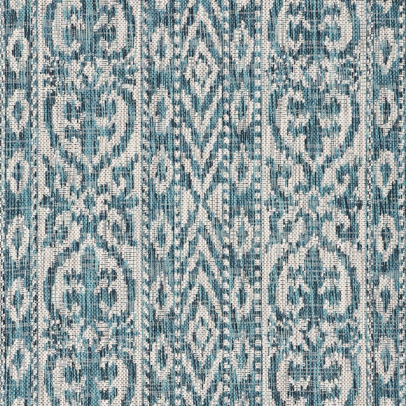 Sevita Sadie Ikat Striped Durable Performance Indoor/Outdoor Area Rug