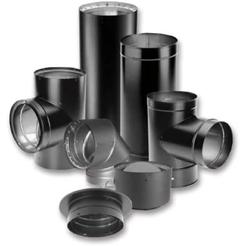 DuraVent DuraBlack 6" Drip Free Single Wall 90 Degree Elbow Stove Pipe, Black - 1.7