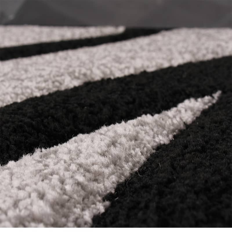 Modern Area Rug Floral Pattern with Contour Cut