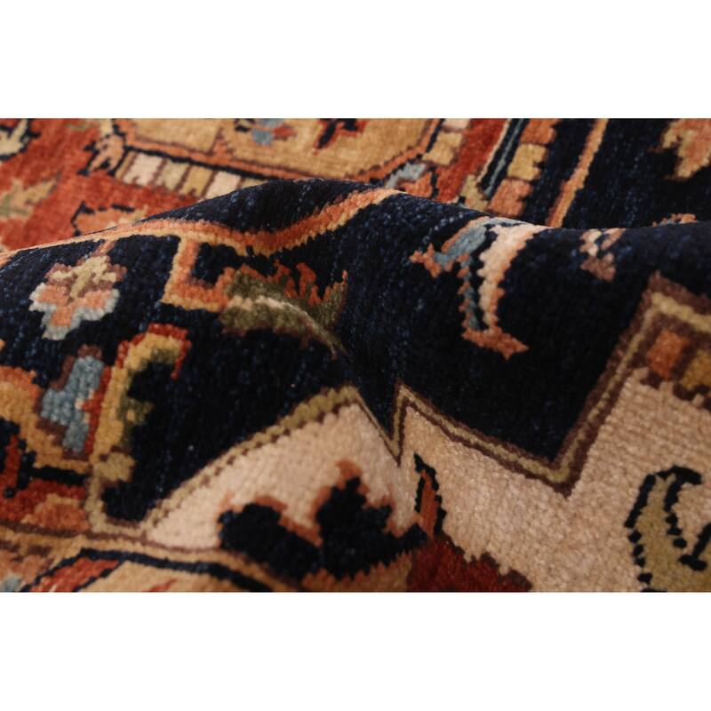 ECARPETGALLERY Hand-knotted Jules Sultane Dark Navy Wool Rug - 7'11 x 9'11