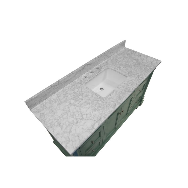 KitchenBathCollection Sydney 60" Single Bathroom Vanity with Carrara Marble Top