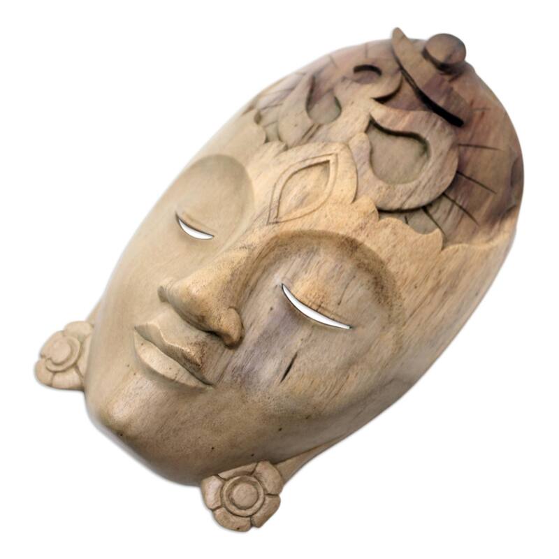 Novica Handmade Dewi Danu Wood Mask