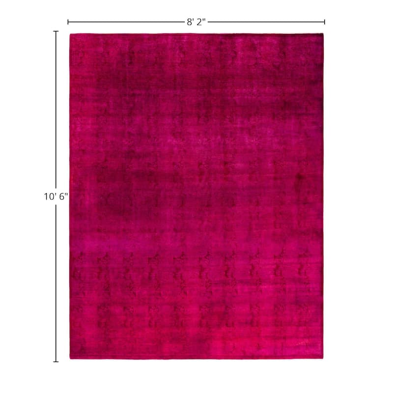 Overdyed One-of-a-Kind Hand-Knotted Area Rug - Pink - 8' 2" x 10' 6"