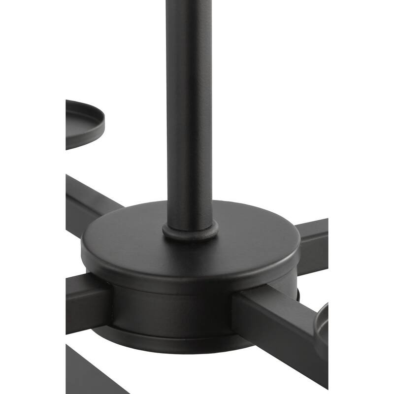Vertex Collection Four-Light Matte Black Contemporary Foyer Light - 15 in x 15 in x 28 in