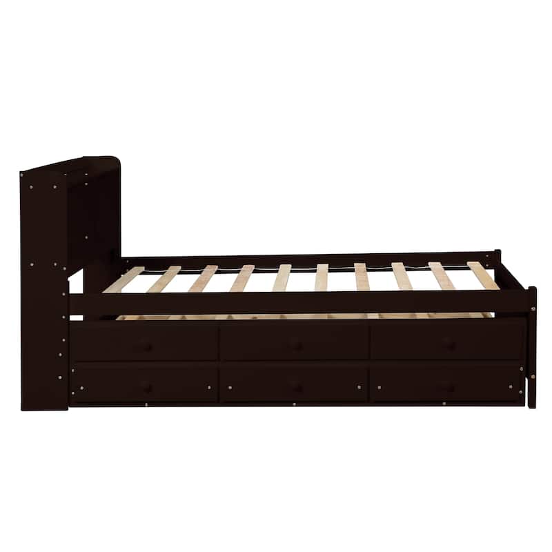 Twin Bed with Twin Trundle,Drawers