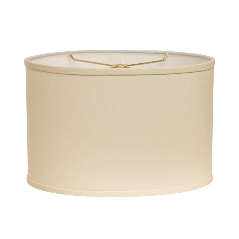 18" Ivory Throwback Oval No Slub Lampshade - 12" L x 18" W x 11" H