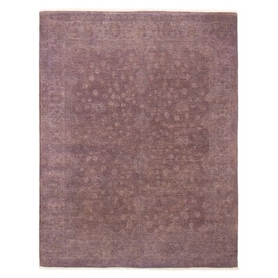 ECARPETGALLERY Hand-knotted Vibrance Purple Wool Rug - 6'2 x 8'0