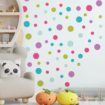 Large Polka Dots Colourful Candy Wall Stickers Home Decals Nursery