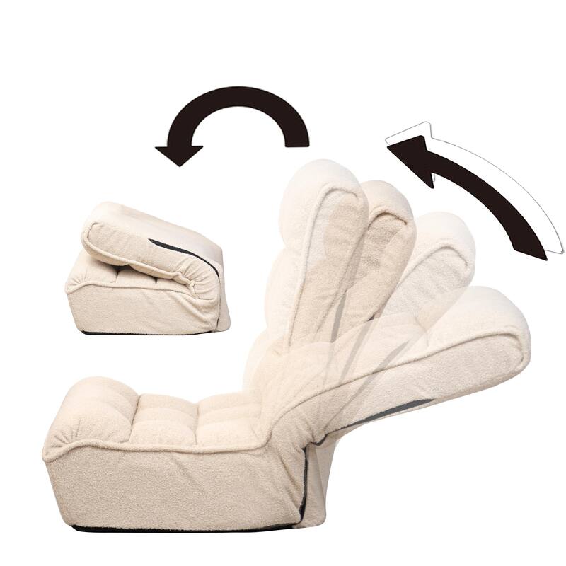 Adjustable Floor Chair Single Lazy Sofa with 4-Position Backrest for Living Room Bedroom