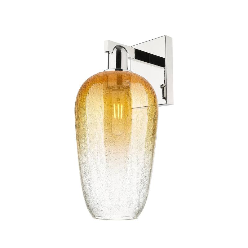 Innovations Lighting 716-1W-11-7 Brookhaven Flute Sconce Brookhaven - Polished Nickel / Amber