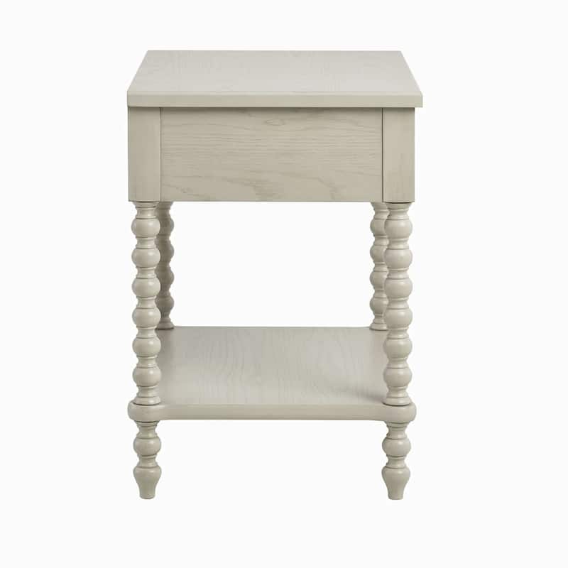 Beige Nightstand with 1-drawer 1-Shelf