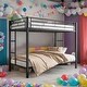 preview thumbnail 2 of 7, Twin Over Twin Metal Bunk Bed,Heavy Duty Twin Bunk Beds With Shelf And Slatted Support