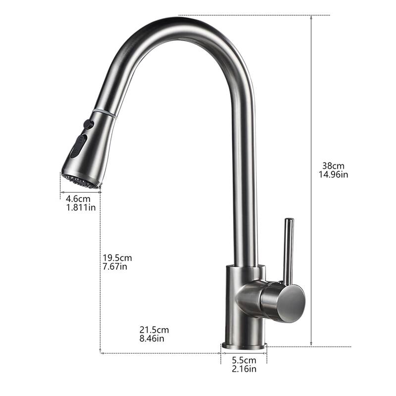Single Hole Kitchen Sink Faucet With Pull Down Sprayer Brusded Nickel Kitchen Faucets Single Handle High Arc Mixer Faucets