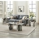preview thumbnail 15 of 26, Roundhill Furniture Mchome 3-Piece Coffee Table Set, Coffee Table and Two End Tables Off-white Faux Marble