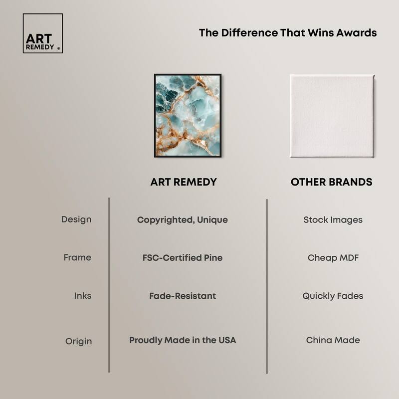 Teal Marble Majesty Canvas by Art Remedy