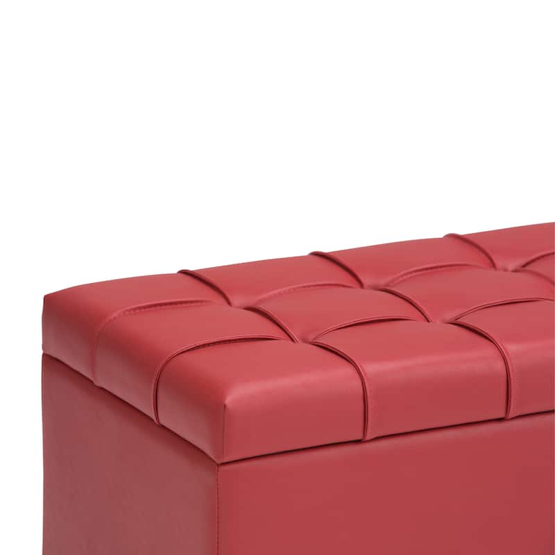 WYNDENHALL Marlowe 34 inch Wide Transitional Rectangle Storage Ottoman