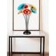 preview thumbnail 2 of 3, Fiore Bloom 26 IN Tall Multi-Color Art Glass 6-Plate Flower Sculpture with Metal Stand