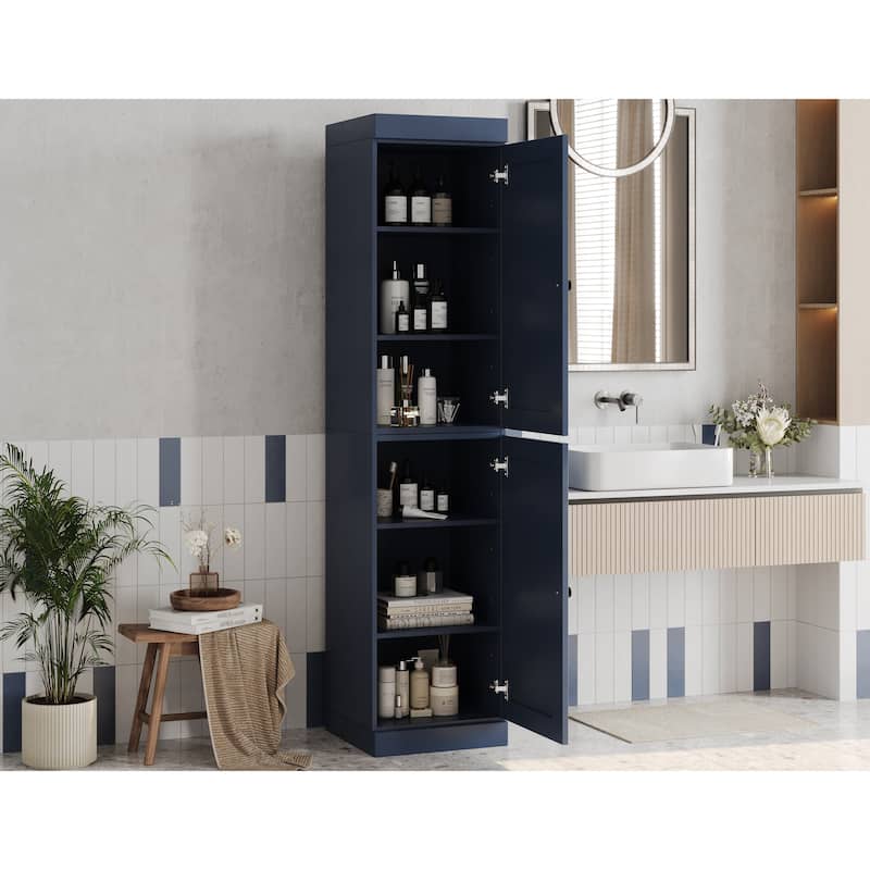 Palace Imports 100% Solid Wood 16.5" Bathroom Storage Cabinet with Shaker Doors and Adjustable Shelves