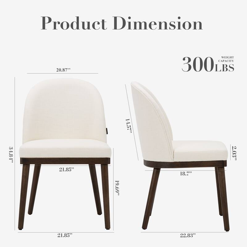 Upholstered Fabric Dining Chairs with Curved Backrest
