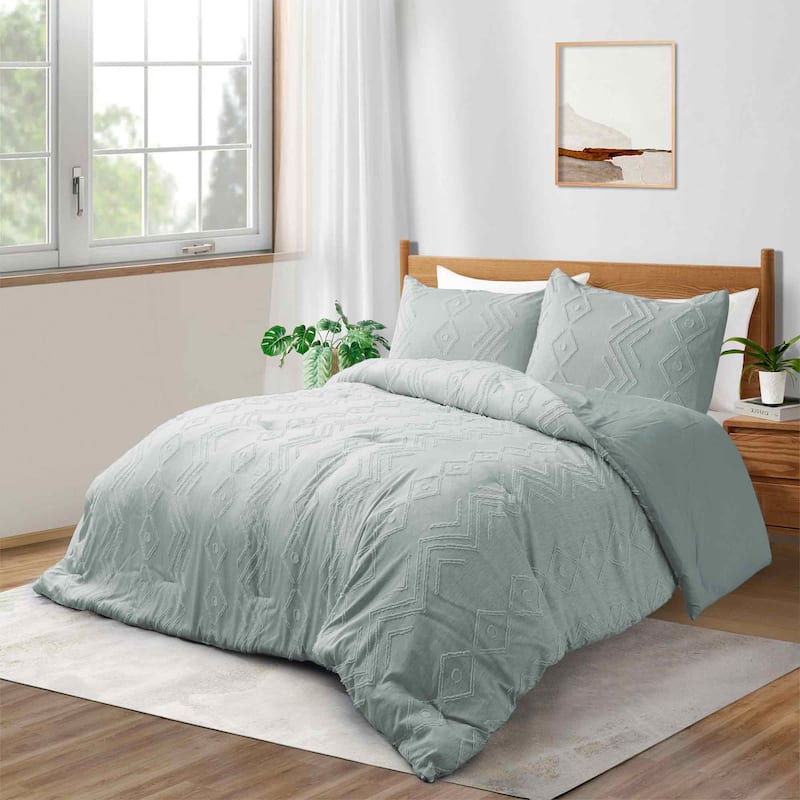 All Season Tufted Clipped Down Alternative Comforter Set