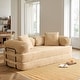 preview thumbnail 4 of 71, OVIOS Supreme Soft Fluffy Loveseat Sleeper Sofa Plush-Beige