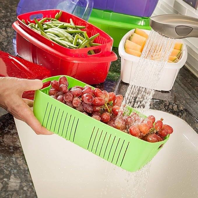 Hutzler 3-in-1 Fruit Saver Basket, Colander and Container, 2 Quarts