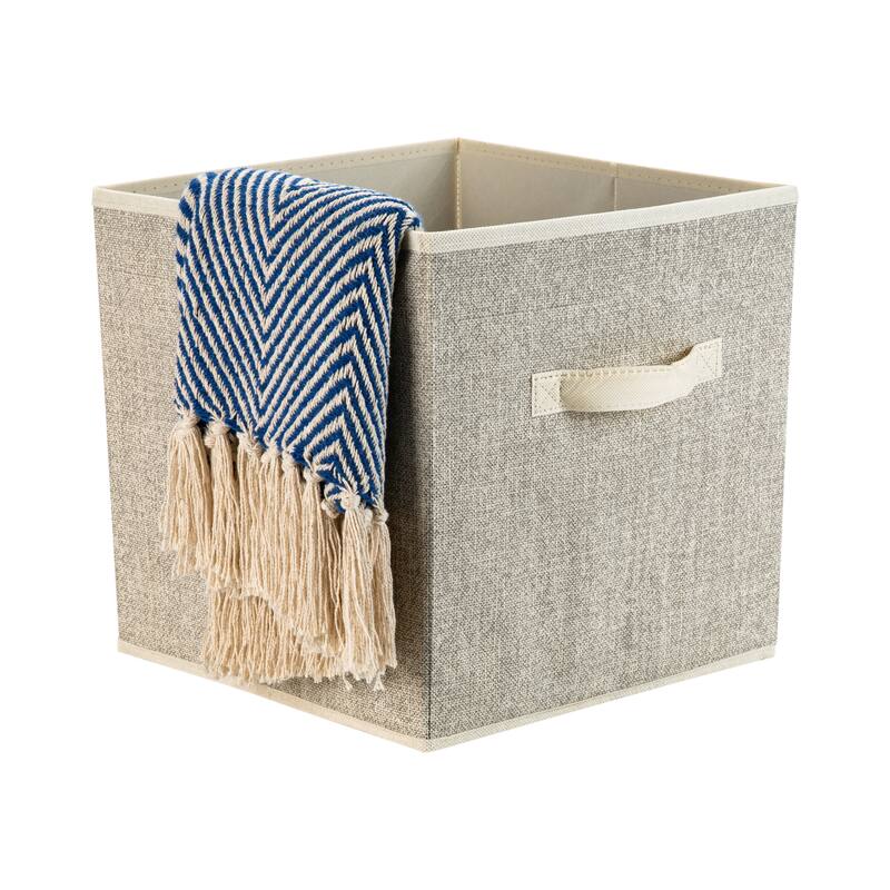 Simplify Collapsible Storage Cube in Faux Jute - L12x W12x H12
