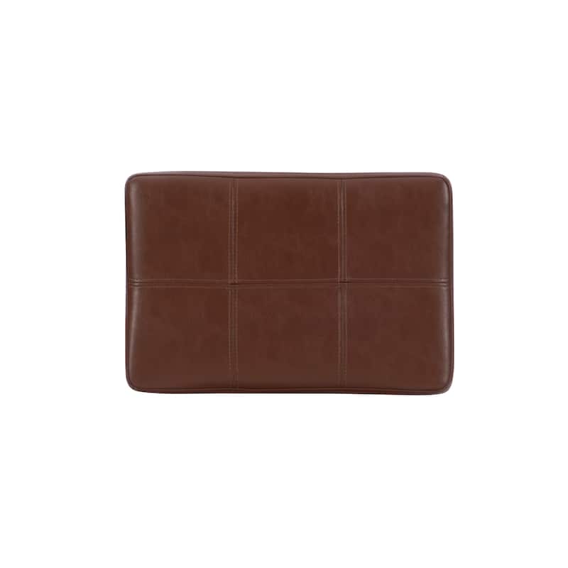 Linon Willamette Cognac Faux Leather Counter Stool