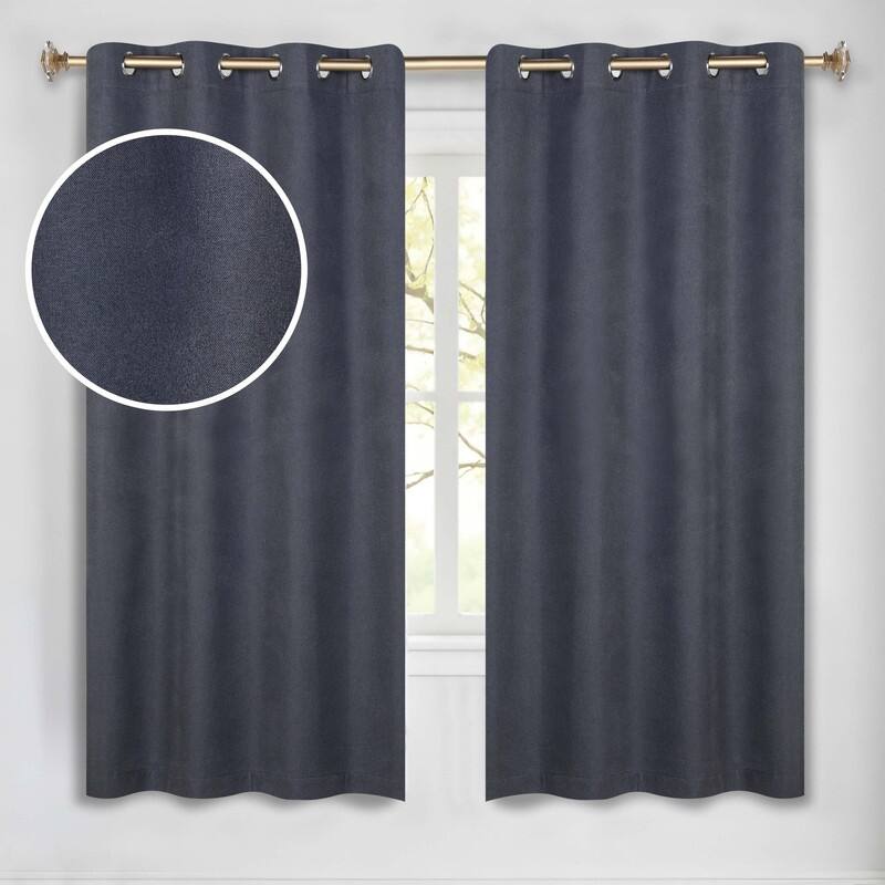 Superior Neal 100% Blackout Grommet Curtains, Set of 2 Panels