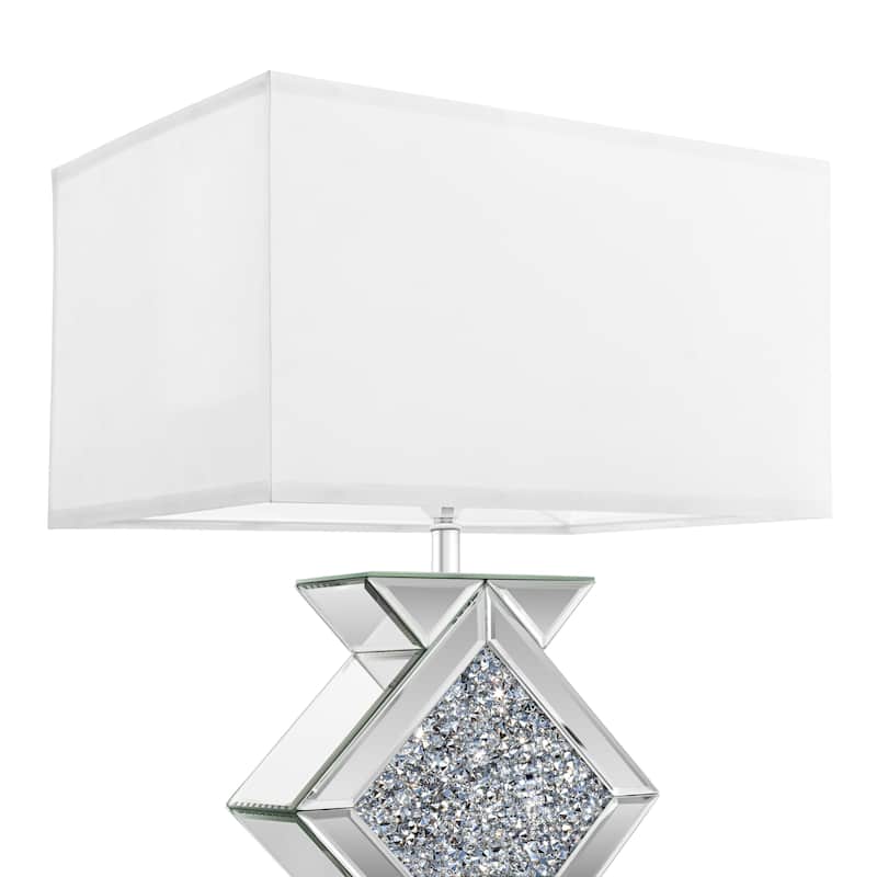 23.6"H Table Lamp With Crystal Mirrored Glass Base